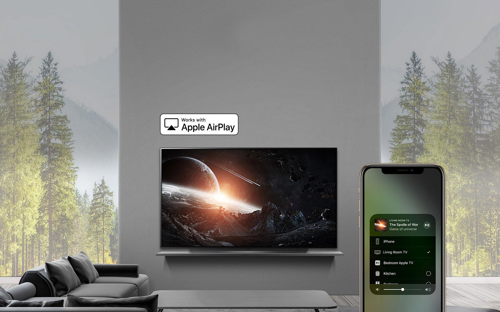 تلویزیون ال جی 86UM7600 از Apple AirPlay 2 پشتیبانی می کند