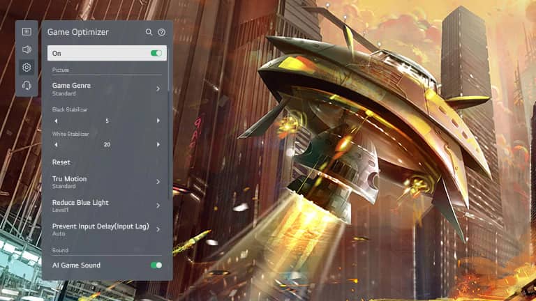 قابلیت جدید Game Optimizer در تلویزیون 2021 ال جی UP7750