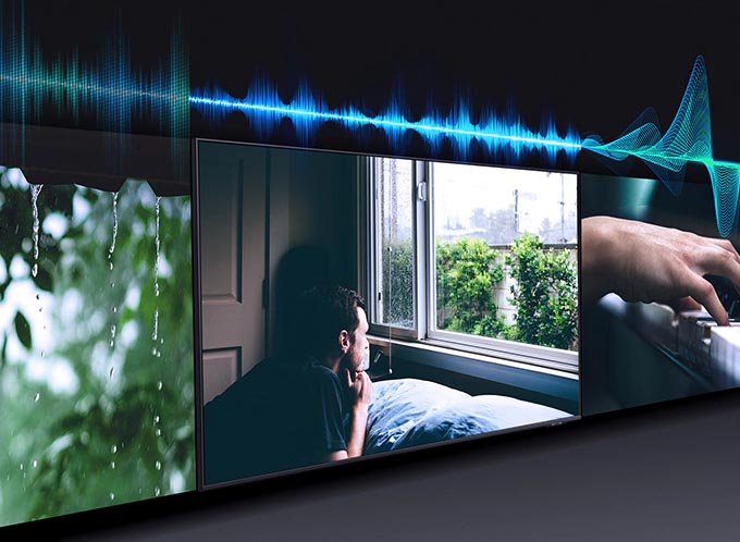 55Q60A سامسونگ دارای فناوری Adaptive Sound