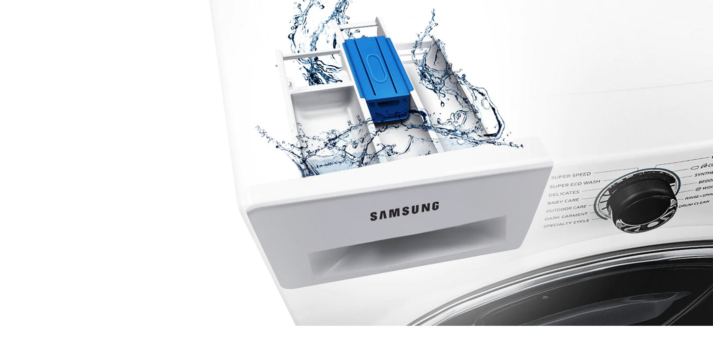شستشوی محفظه مواد شوینده با قابلیت StayClean Drawer در ماشین لباسشویی WW70J5555FW1FH