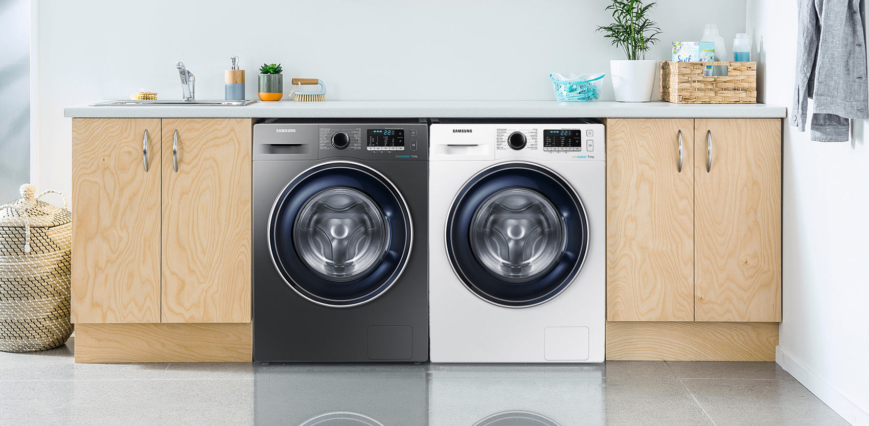 ماشین لباسشویی WW70J5555FW1FH سامسونگ رنگ سفید و اینوکس در دیجی بانه