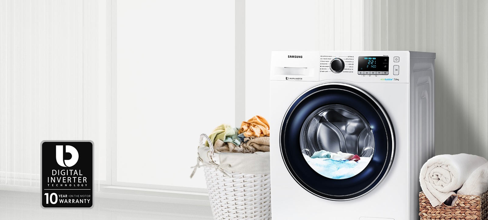 عمر بالای موتور اینورتر دیجیتال در سامسونگ WW70J5555FW1FH