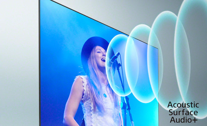 سیستم صوتی Acoustic Surface Audio+ در تلویزیون سونی A80J سایز 55 اینچ