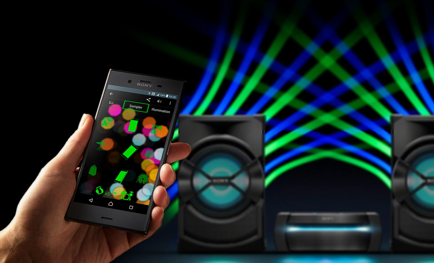کنترل سیستم صوتی سونی SHAKE-X30 با استفاده از موبایل
