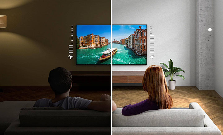 تنظیم خودکار نور صفحه نمایش تلویزیون هوشمند سونی 65X90J